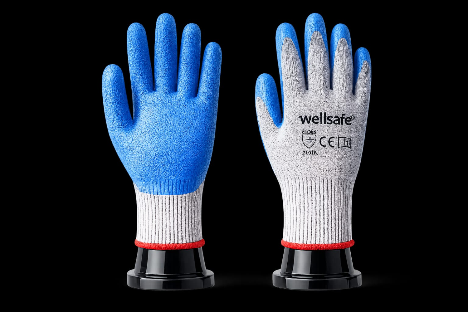 Hand Gloves Latex Coated Blue & Grey 80 gm