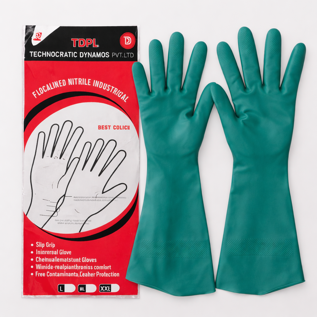 TDPL NITRILE DARK GREEN HAND GLOVES 14''