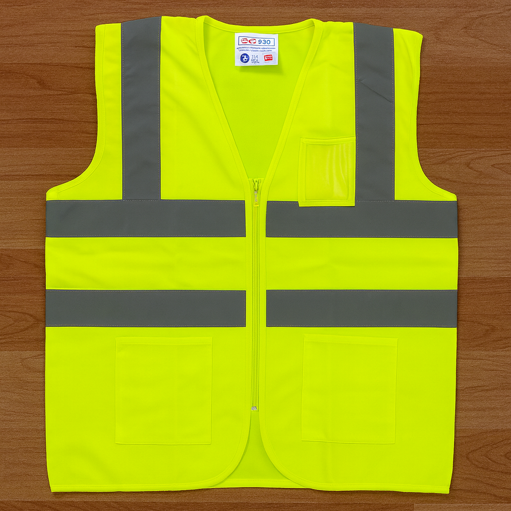 Reflective Safety Jacket 2"  Zip with 2" Reflective tap with zip  Green
