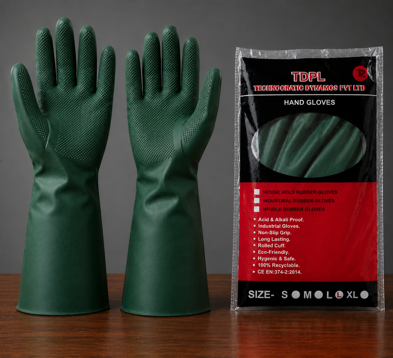 Nitrile dark green  14''