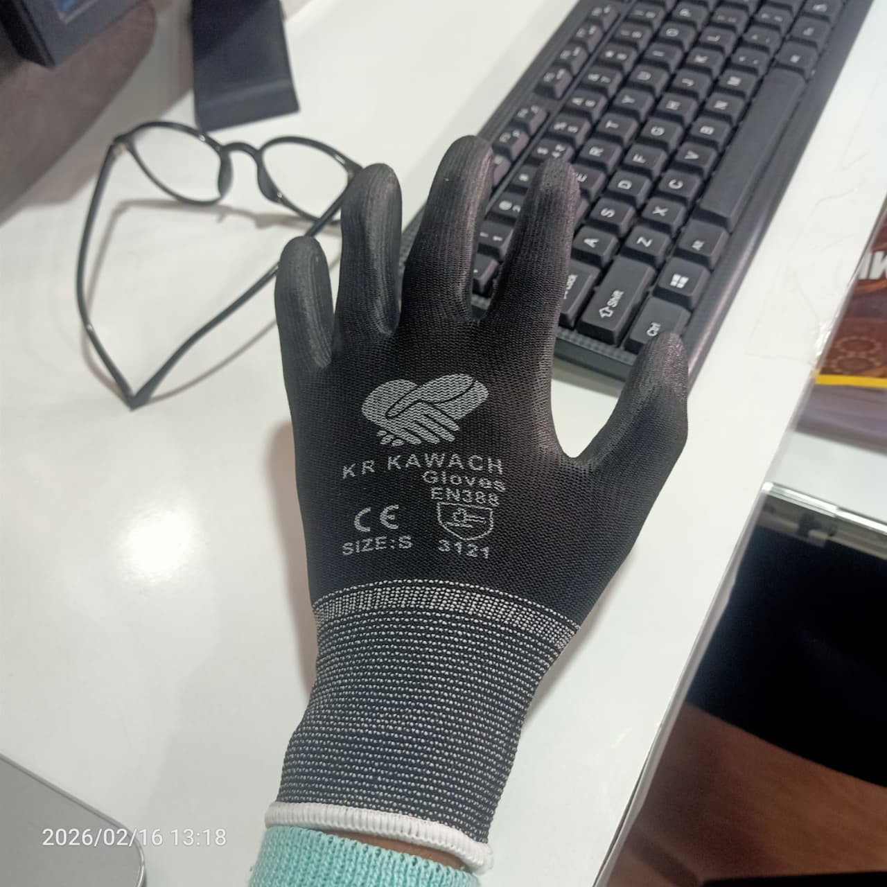 Pu Coated Black On Black Hand Gloves
