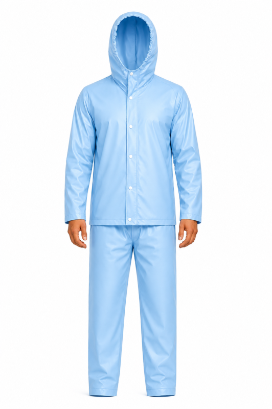 Worker Raincoat Blue