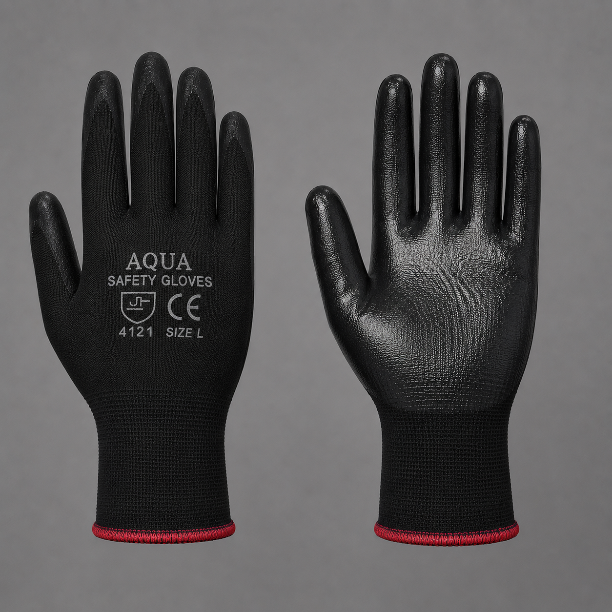 Industrial Nitrile Coated Black On Black Hand Gloves 36 GM