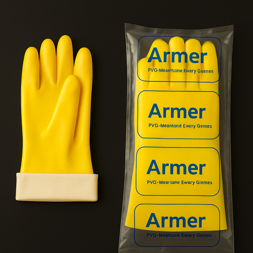 PVC Supported Gloves Yellow 22 Inch