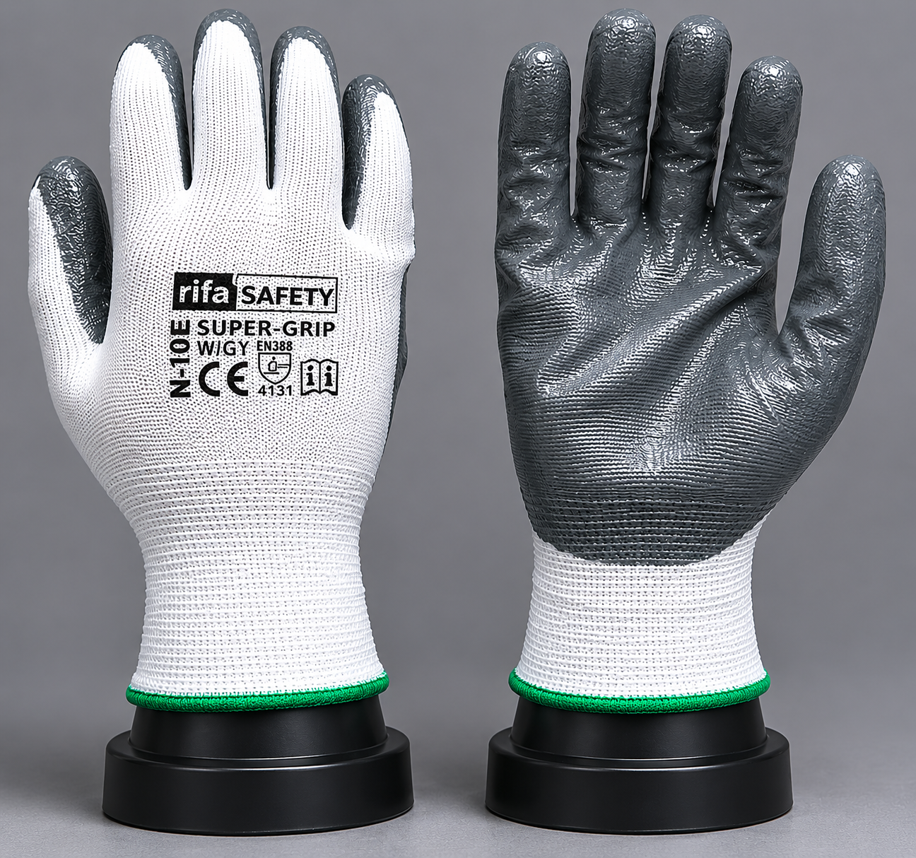 NITRILE COATED  WHITE GREY RIFFA 32GM