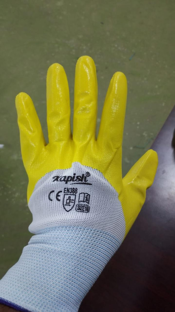 Nitrile Coated White On Yellow 42 GM