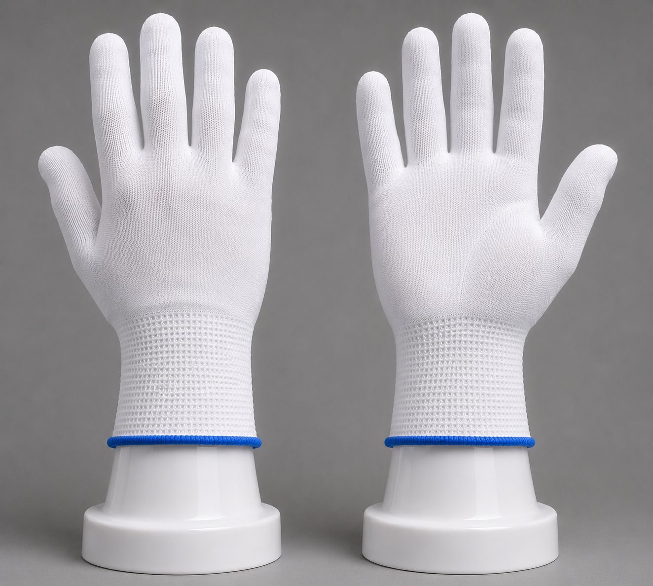 Polyster Lint Free Hand Gloves White