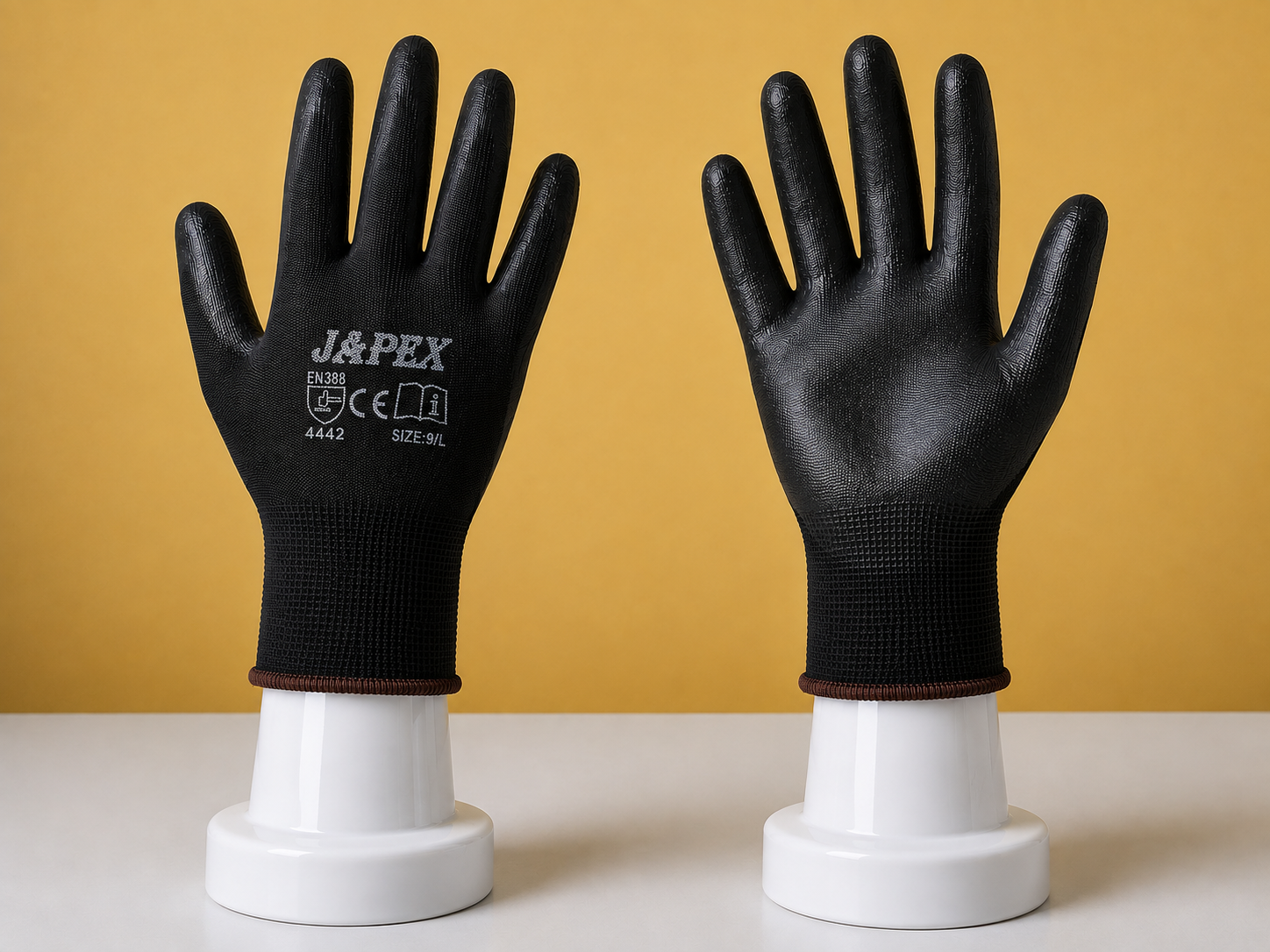 Pu Coated Black On Black Hand Gloves