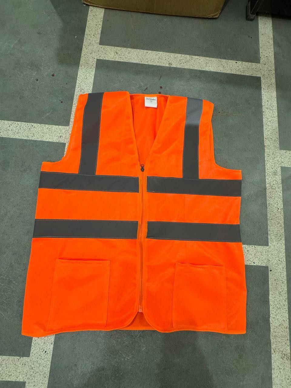 Reflective Safety Jacket 2" Orange Zip with 2" Reflective tap with zip