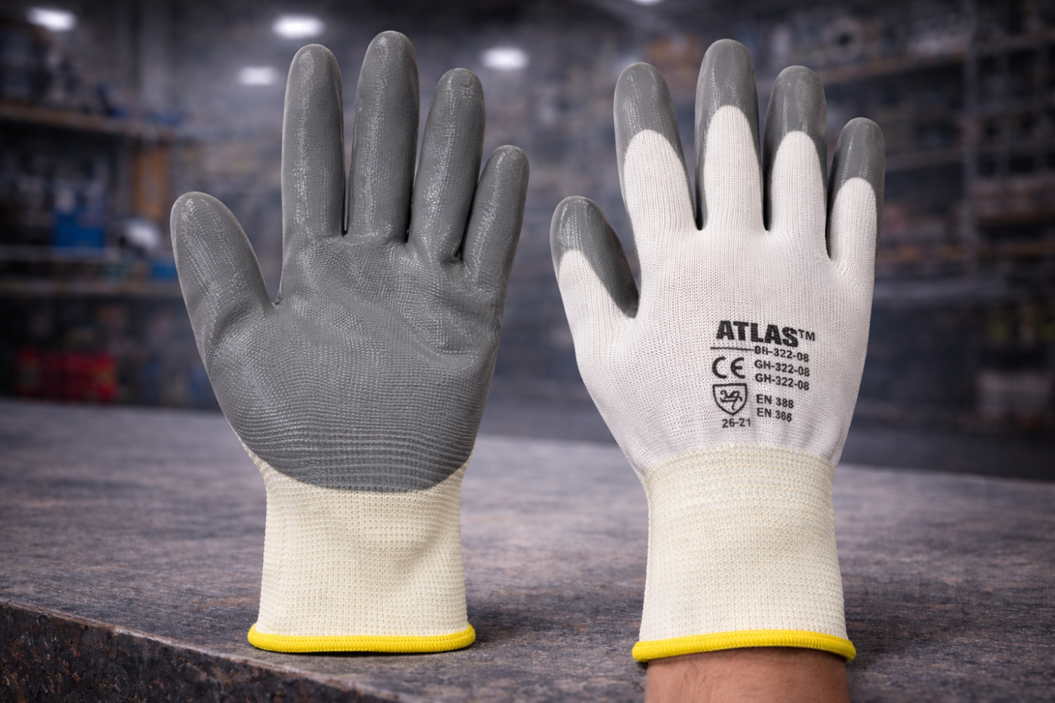Nitrile Coated Atlas Rubby-905 Hand Gloves.