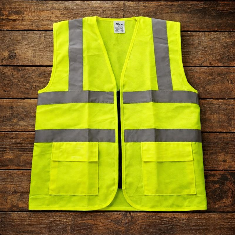 2" Tape 120 GSM zip pocket Green Safety Jacket